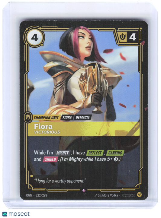 2025 Riftbound: LoL TCG Fiora, Victorious #232/298 Origins Rare Foil