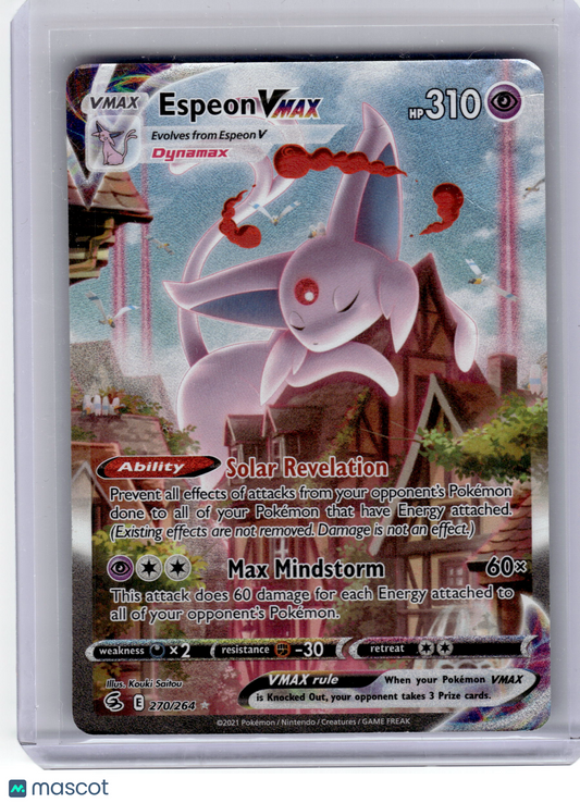 2021 Pokemon Espeon VMAX Fusion Strike Secret Rare Holo #270 (Damaged) Alt Art
