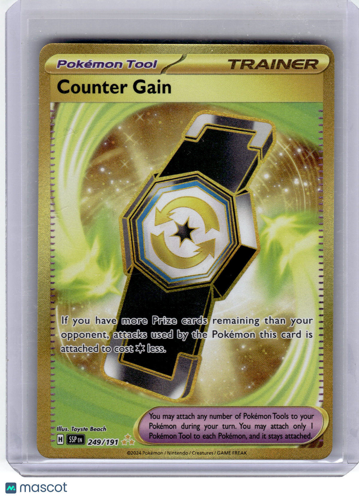 2024 Pokemon Counter Gain Surging Sparks Hyper Rare Gold #249 Near Mint