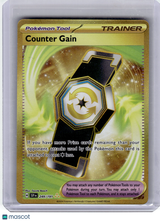 2024 Pokemon Counter Gain Surging Sparks Hyper Rare Gold #249 Near Mint