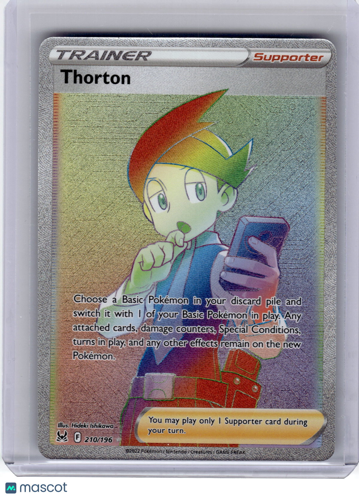 2022 Pokemon Thorton Lost Origin Secret Rare Holo #210 Near Mint