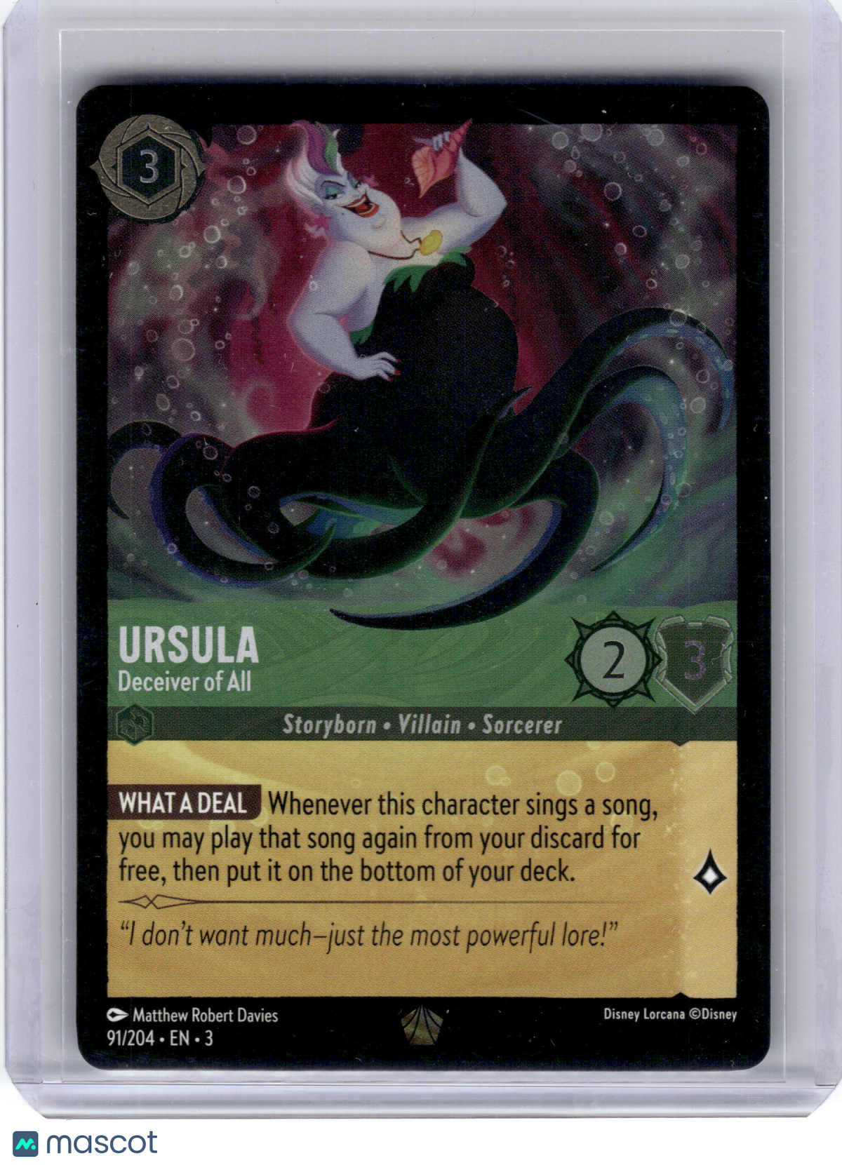 2024 Disney Lorcana Ursula Into the Inklands Legendary Foil #91
