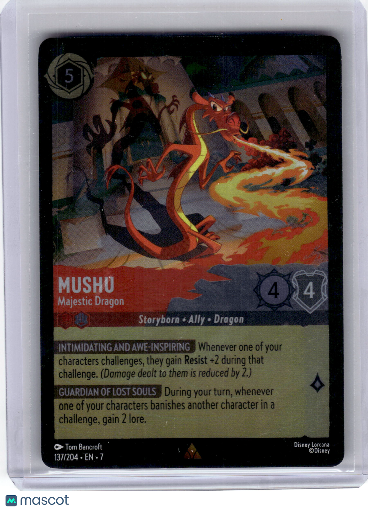 2024 Disney Lorcana—Mushu #137 Archazia's Island—Rare Foil