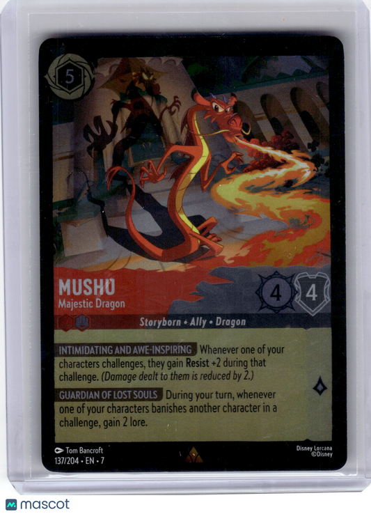 2024 Disney Lorcana—Mushu #137 Archazia's Island—Rare Foil