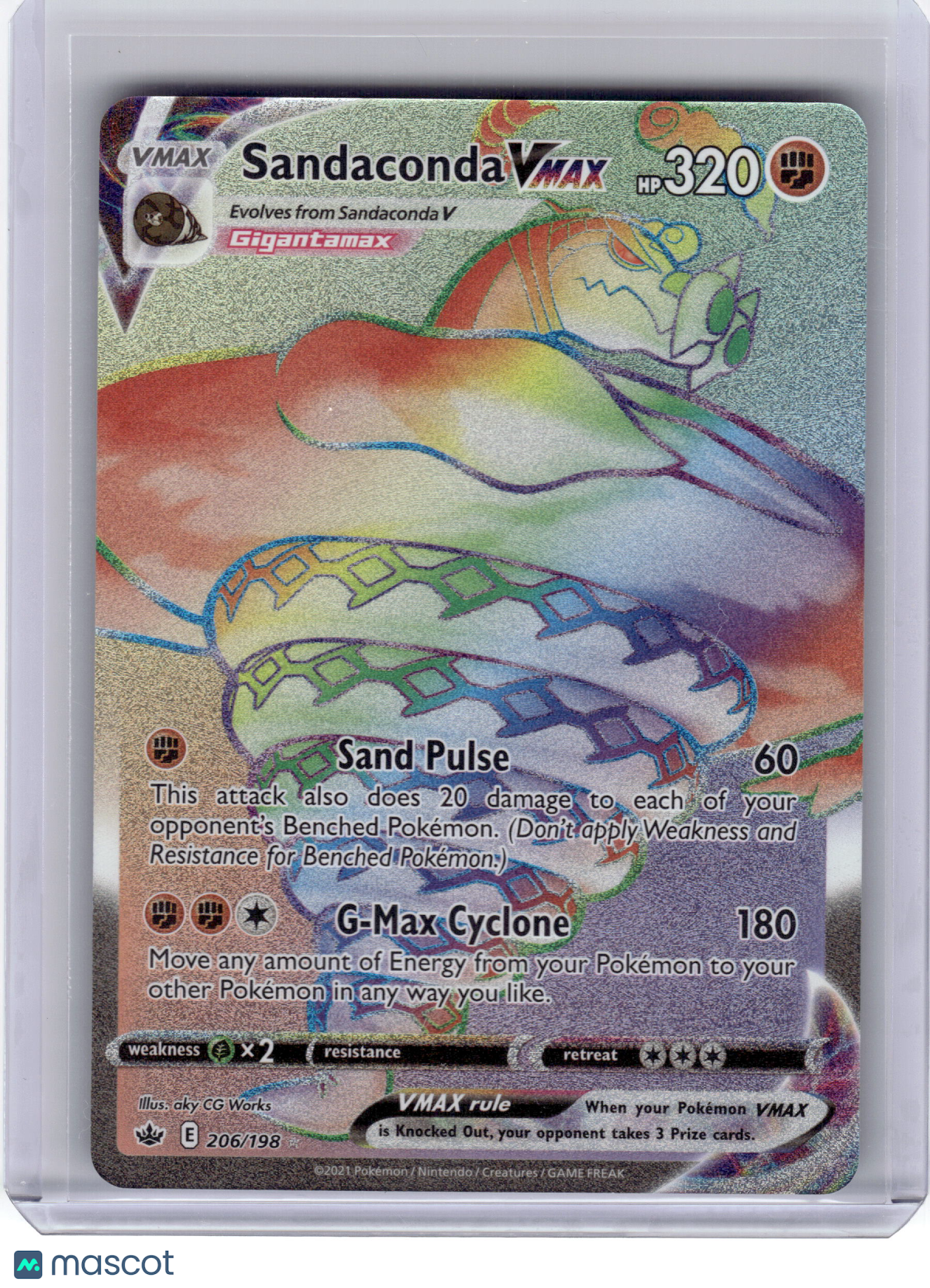 2021 Pokemon Sandaconda VMAX Chilling Reign Secret Rare Holo #206/198 Near Mint