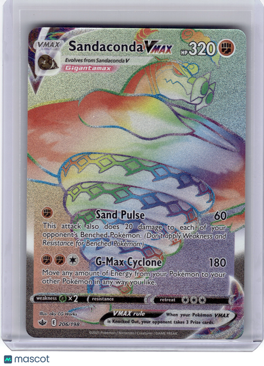 2021 Pokemon Sandaconda VMAX Chilling Reign Secret Rare Holo #206/198 Near Mint