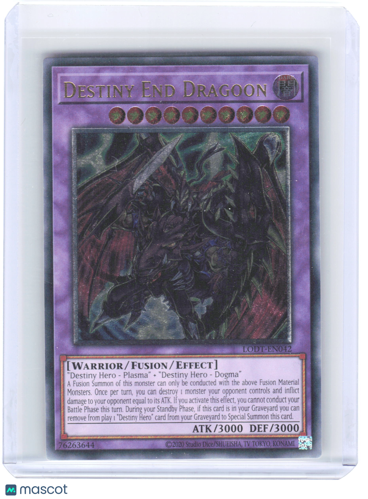 Yu-Gi-Oh! Destiny End Dragoon 2008 Light of Destruction Ultimate Rare
