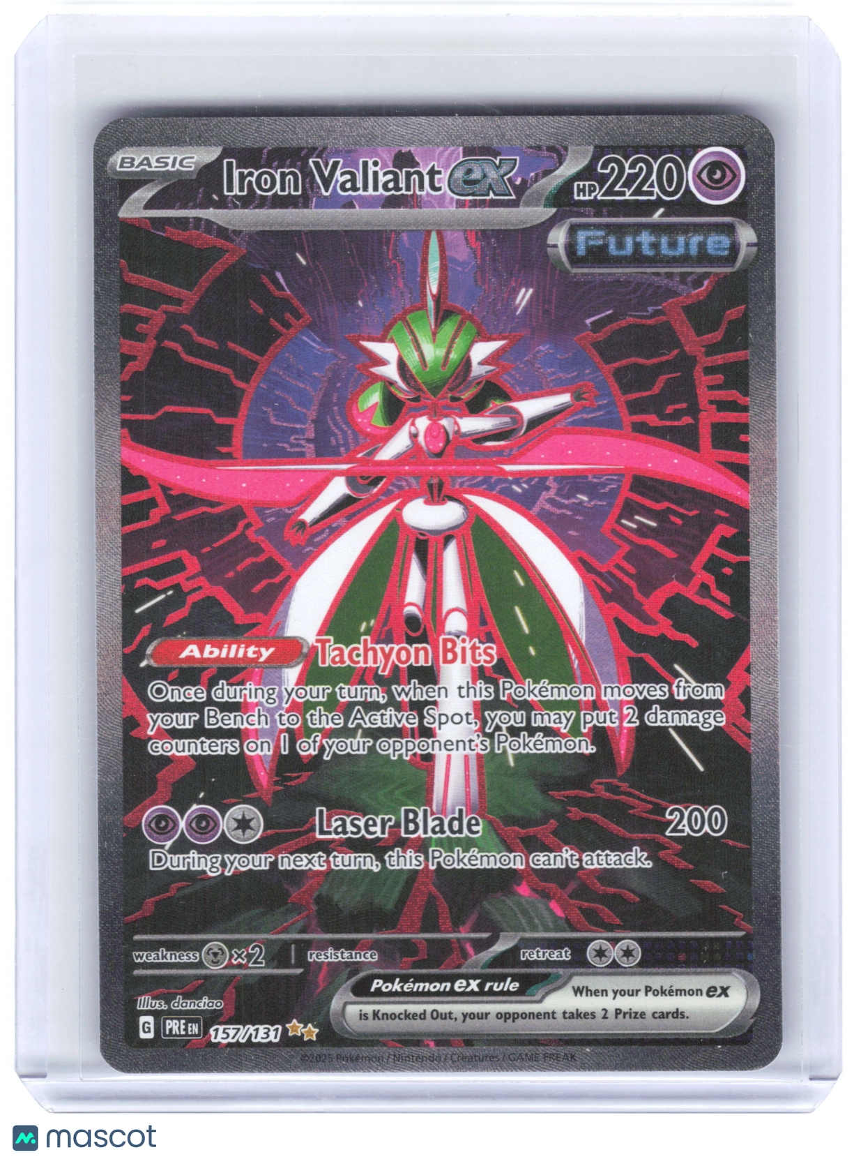 2025 Pokemon—Iron Valiant EX #157/131 Prismatic Evolutions—Secret Rare Holo
