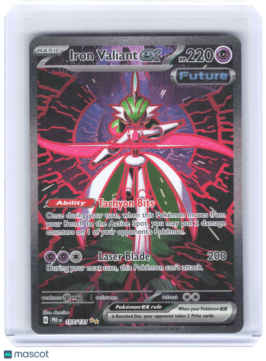 2025 Pokemon—Iron Valiant EX #157/131 Prismatic Evolutions—Secret Rare Holo