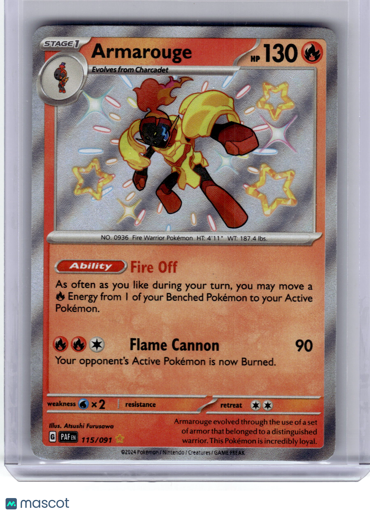 2024 Pokemon Armarouge Paldean Fates Shiny Rare Holo #115/91 Near Mint
