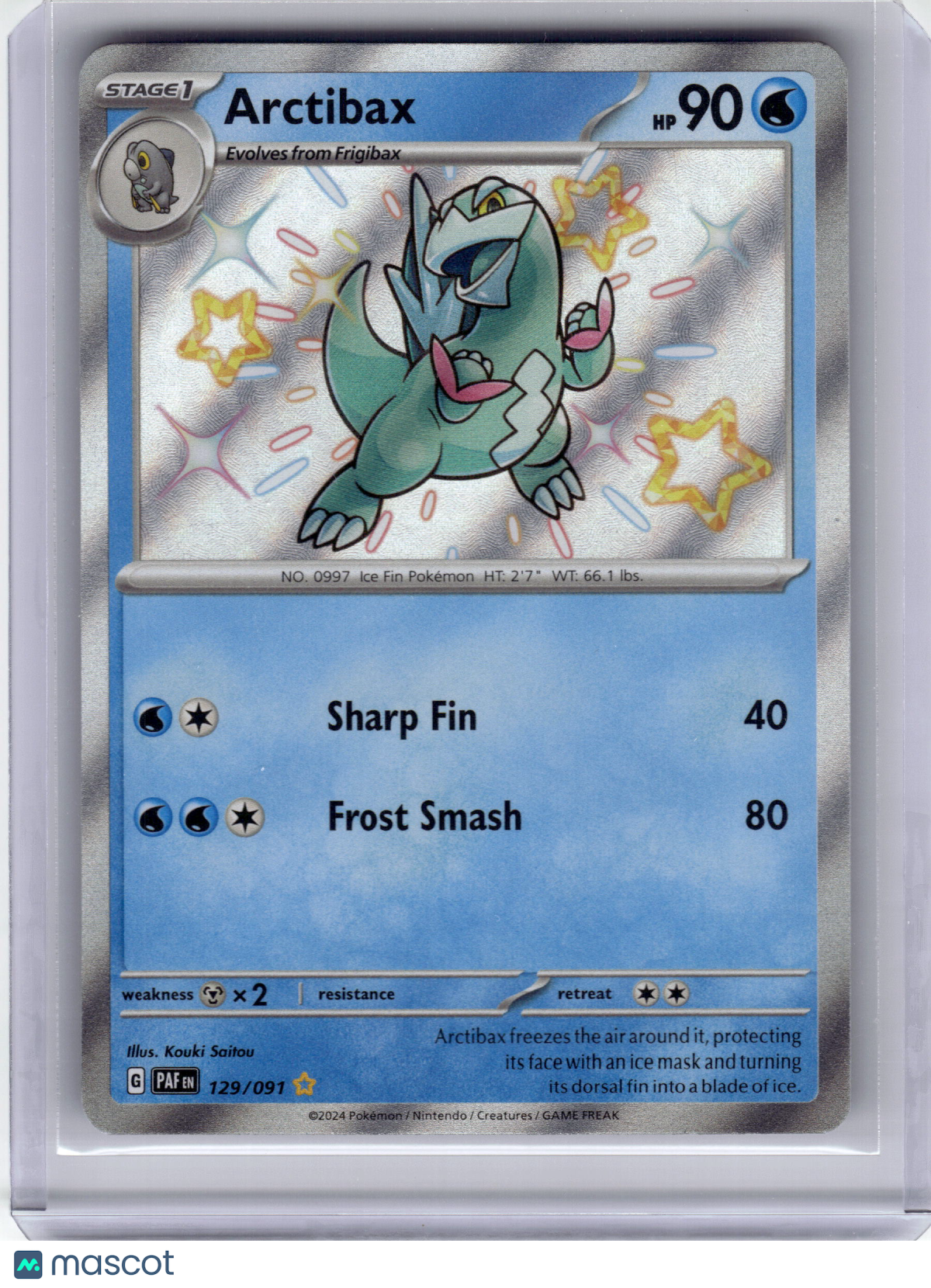 2024 Pokemon Arctibax Paldean Fates Shiny Rare Holo #129/91 Near Mint