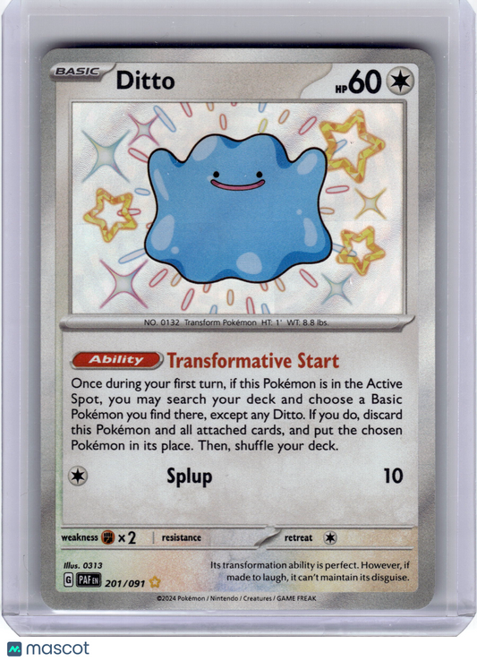 2024 Pokemon Ditto Paldean Fates Shiny Rare Holo #201 Near Mint