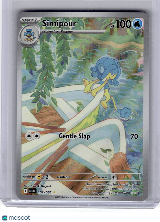 2025 Pokemon Simipour Black Bolt Illustration Rare Holo #102 Near Mint