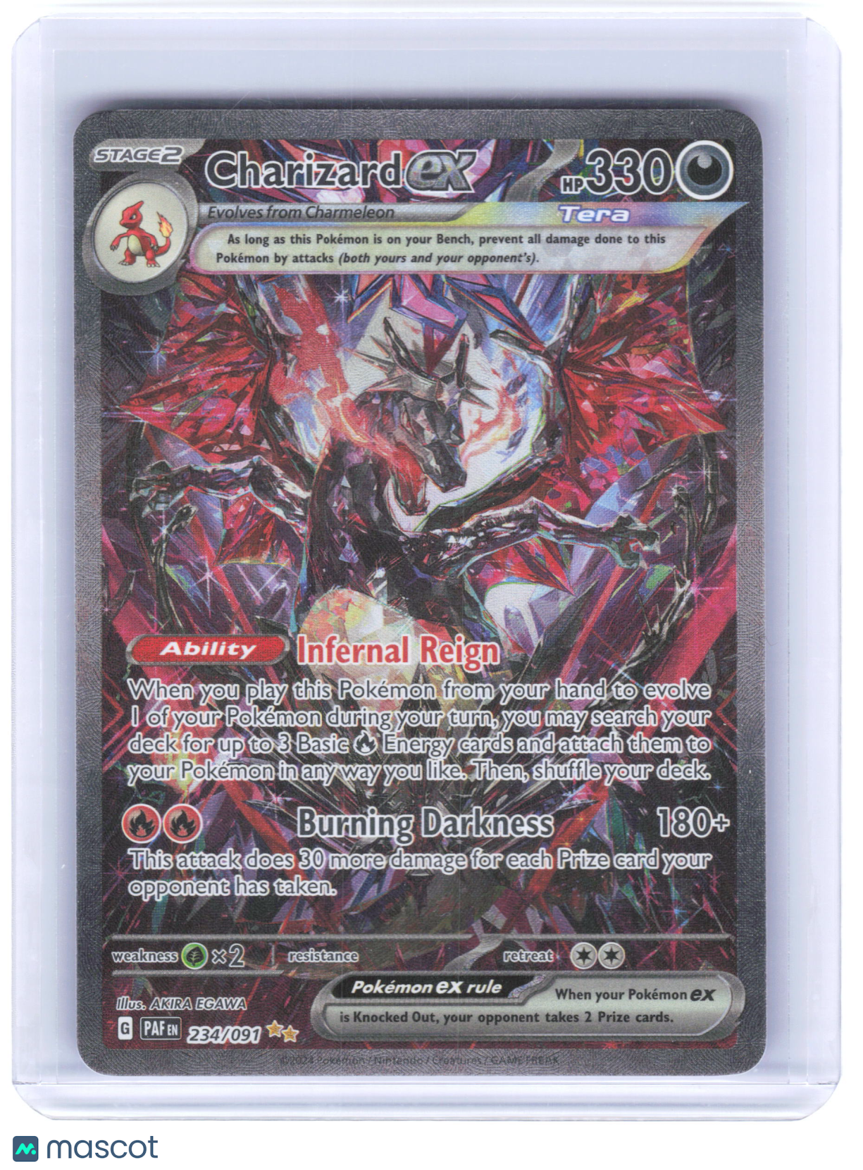 2024 Pokemon—Charizard ex #234/091 Paldean Fates—SIR Holo [Lightly Played]