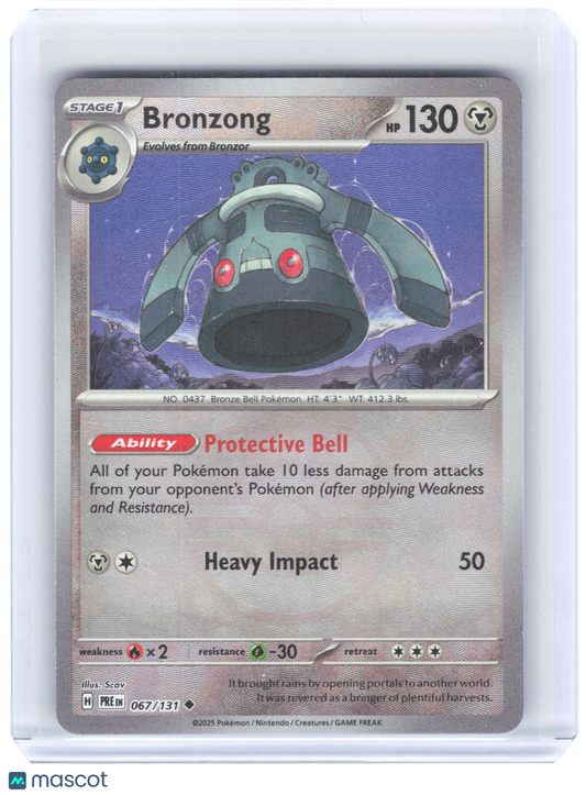 2025 Pokemon—Bronzong #067/131 Prismatic Evolutions—Holo (Master Ball Pattern)