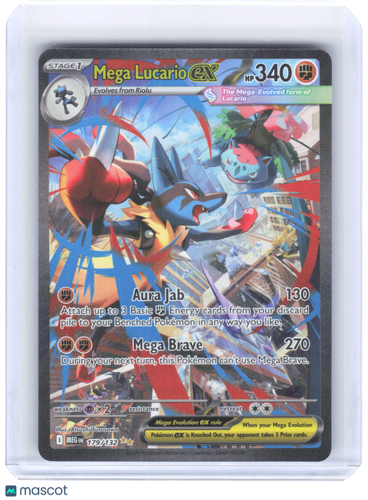2025 Pokemon—Mega Lucario ex #179/132 Mega Evolution—SIR Holo