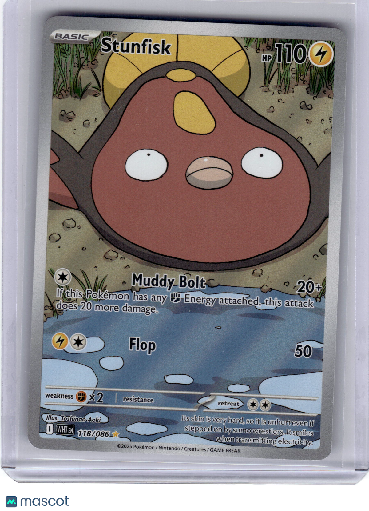 2025 Pokemon Stunfisk White Flare Illustration Rare Holo #118 Near Mint