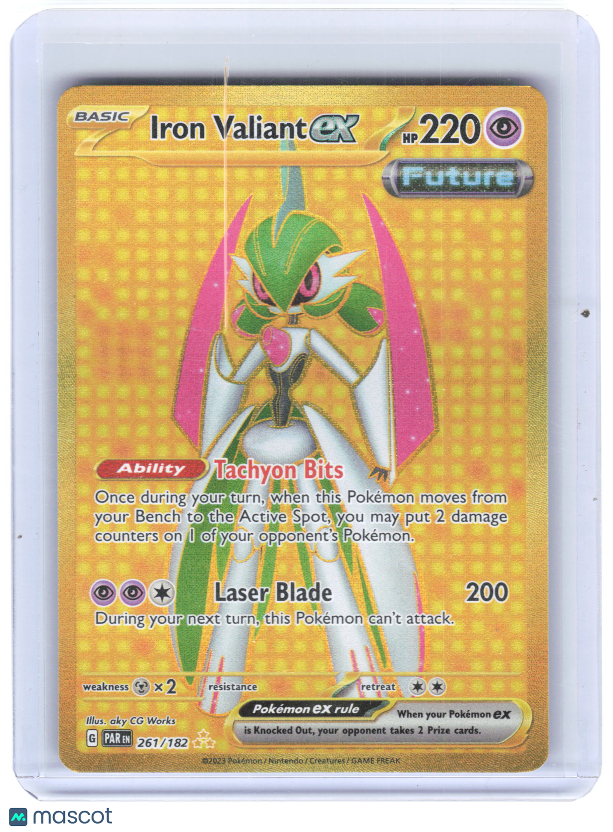 2023 Pokemon—Iron Valiant ex #261/182 Paradox Rift—Hyper Rare Holo