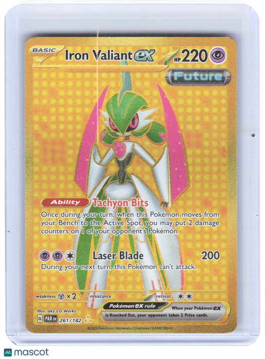 2023 Pokemon—Iron Valiant ex #261/182 Paradox Rift—Hyper Rare Holo