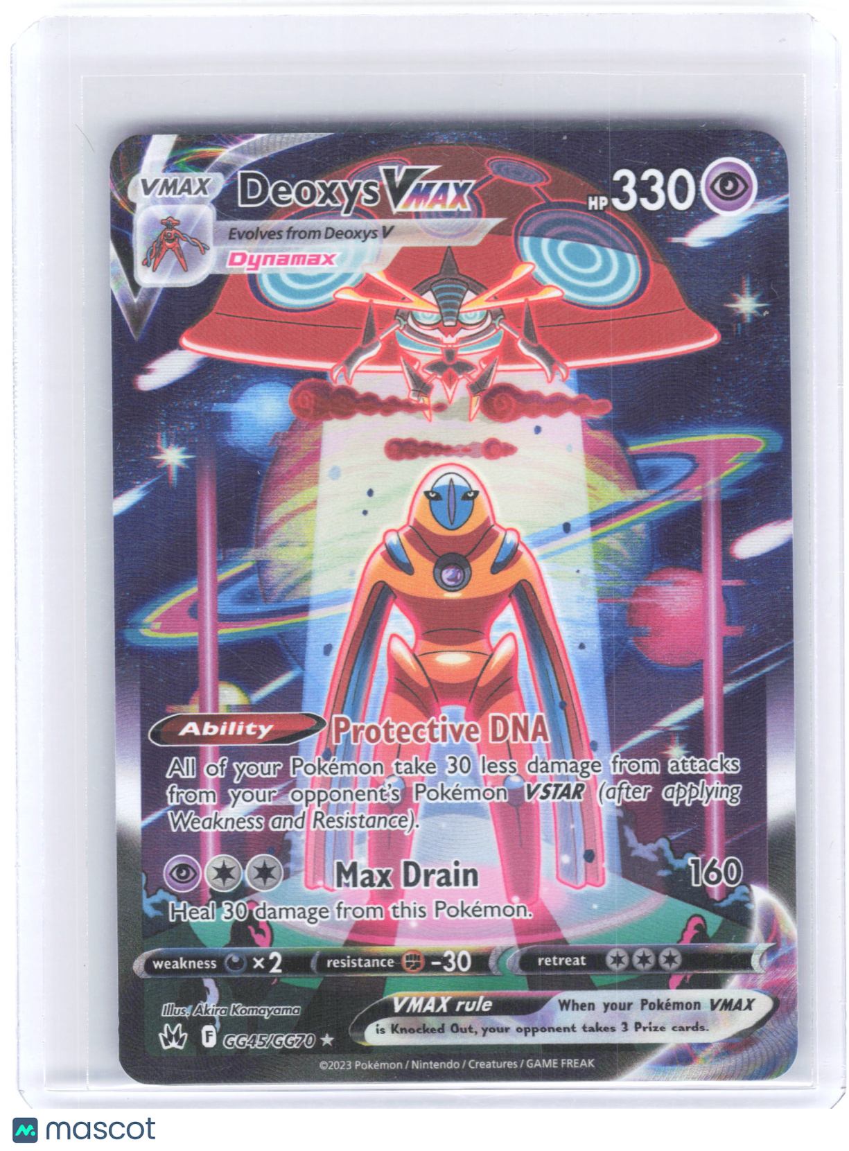 2023 Pokemon—Deoxys VMAX #GG45/GG70 Crown Zenith: Galarian Gallery—UR Holo