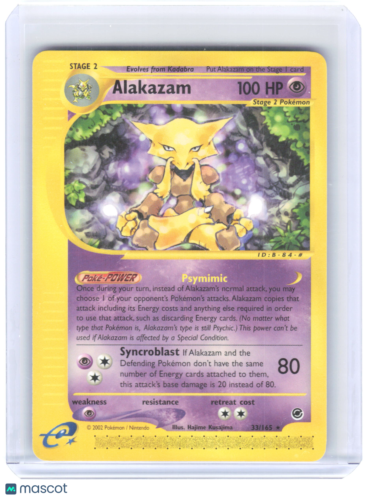 2002 Pokemon—Alakazam #33/165 Expedition Base Set—Rare Non-Foil