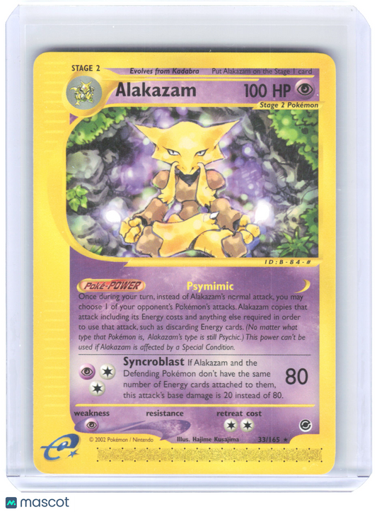 2002 Pokemon—Alakazam #33/165 Expedition Base Set—Rare Non-Foil