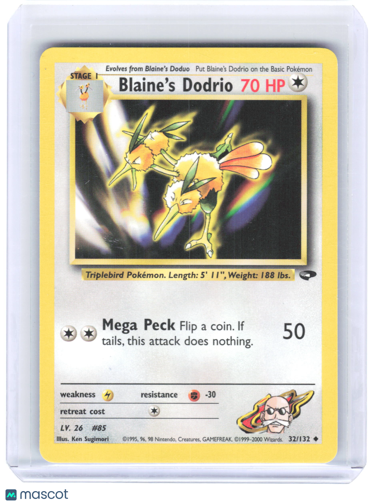 2000 Pokemon—Blaine's Dodrio #32/132 Gym Challenge—Uncommon Non-Foil