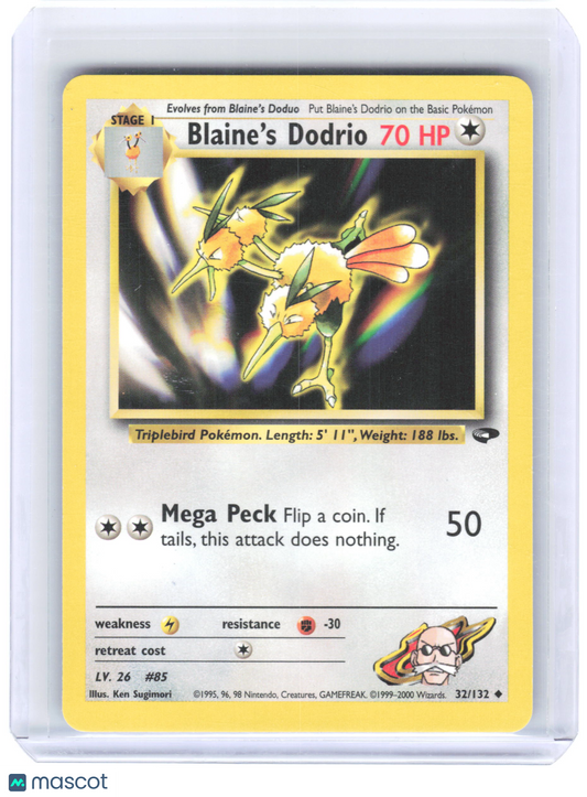 2000 Pokemon—Blaine's Dodrio #32/132 Gym Challenge—Uncommon Non-Foil