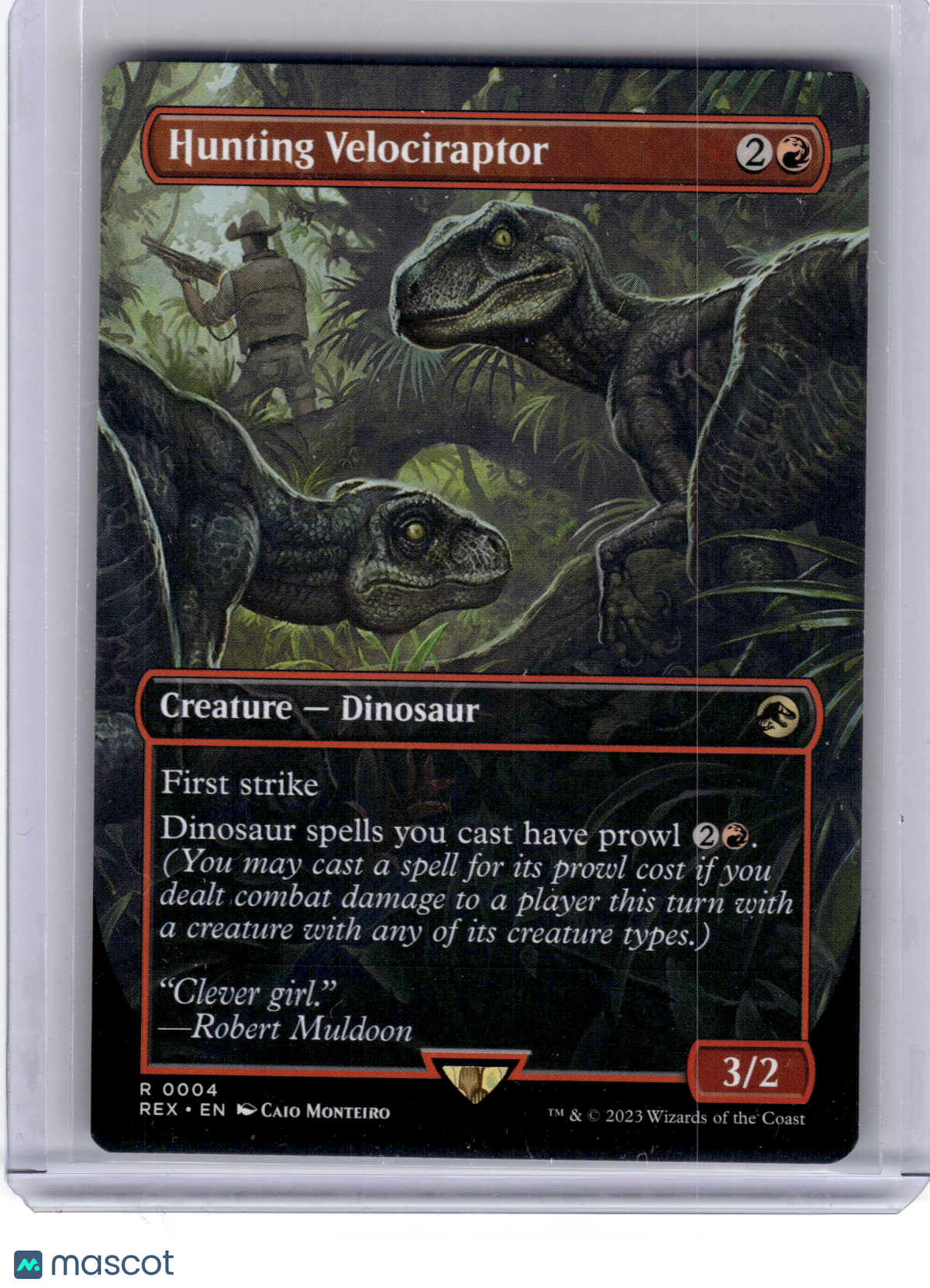 2023 Magic: TG Hunting Velociraptor Jurassic World Collection Rare #4 Borderless