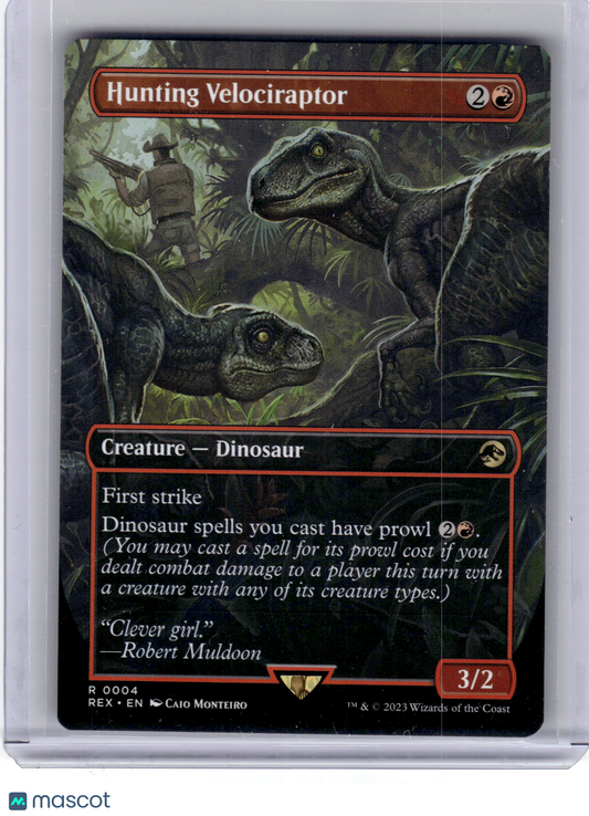 2023 Magic: TG Hunting Velociraptor Jurassic World Collection Rare #4 Borderless