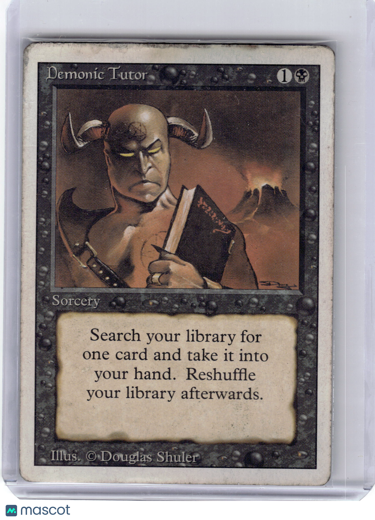 1993 Magic: The Gathering—Demonic Tutor #105 Revised Edition— (Damaged)