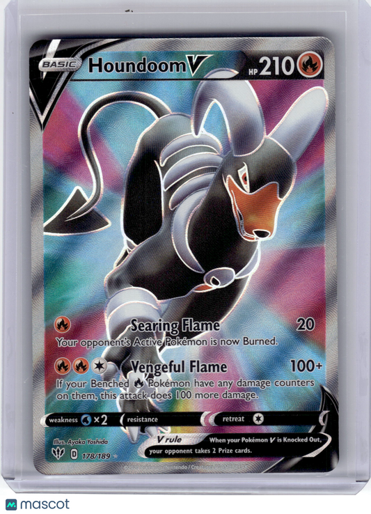 2020 Pokemon Houndoom V Darkness Ablaze Rare Holo #178 Near Mint