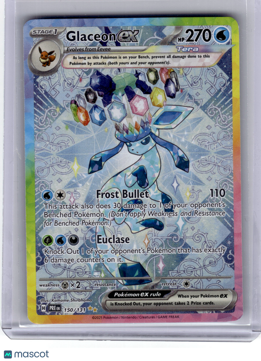 2025 Pokemon Glaceon EX Prismatic Evolutions Special Illustration Rare #150 NM