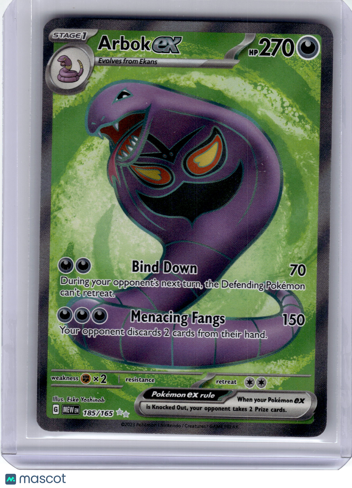 2023 Arbok EX Pokemon 151 Illustration Rare Holo #185 Near Mint