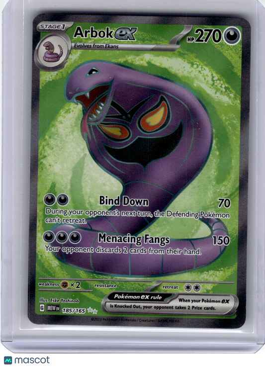 2023 Arbok EX Pokemon 151 Illustration Rare Holo #185 Near Mint