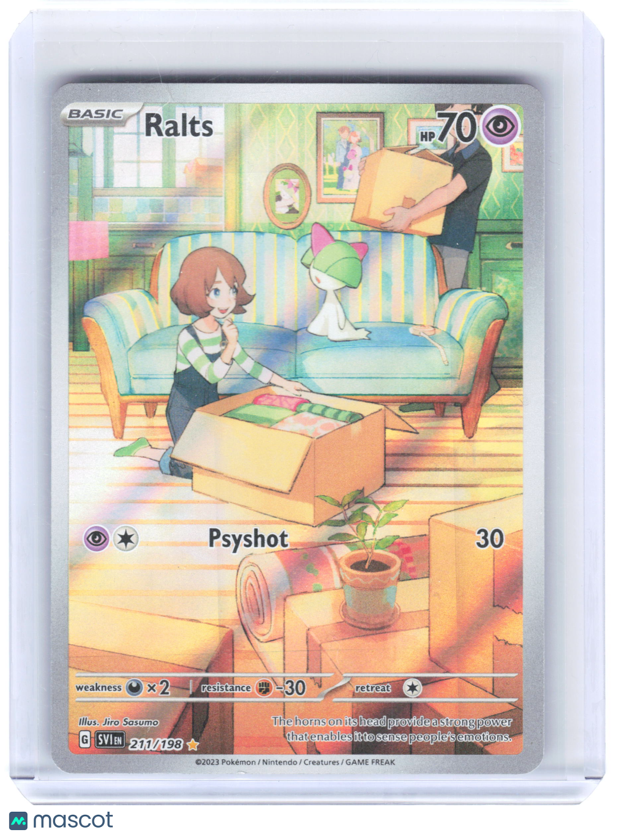 2023 Pokemon—Ralts #211/198 Scarlet & Violet—Illustration Rare Holo