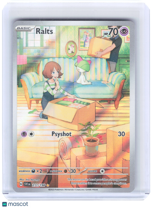2023 Pokemon—Ralts #211/198 Scarlet & Violet—Illustration Rare Holo