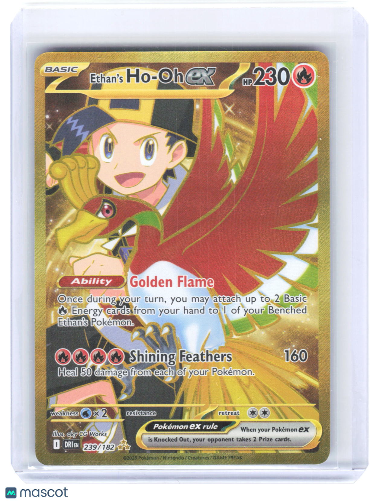 2025 Pokemon—Ethan's Ho-Oh EX #239/182 Destined Rivals—Hyper Rare Foil