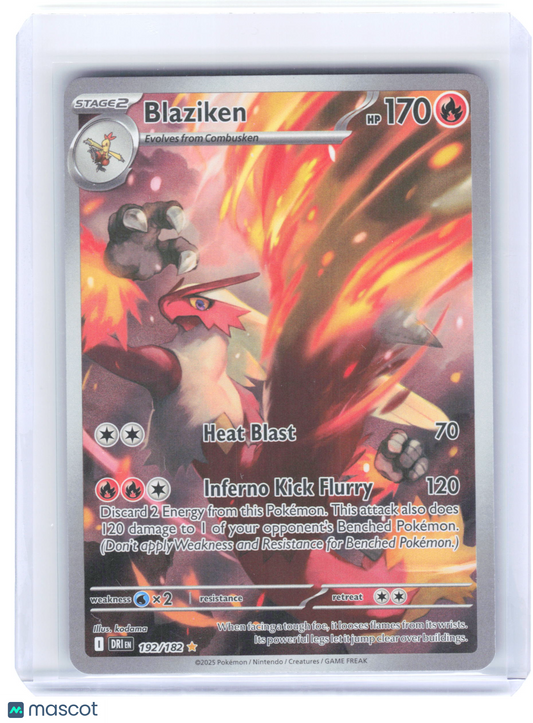 2025 Pokemon—Blaziken #192/182 Destined Rivals—Illustration Rare Holo