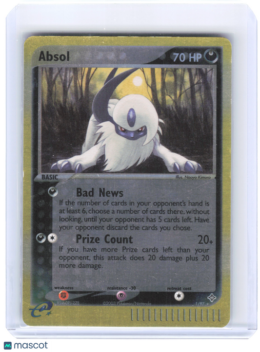 2003 Pokemon—Absol #1/97 Dragon—Holo Rare Holo [Moderately Played]