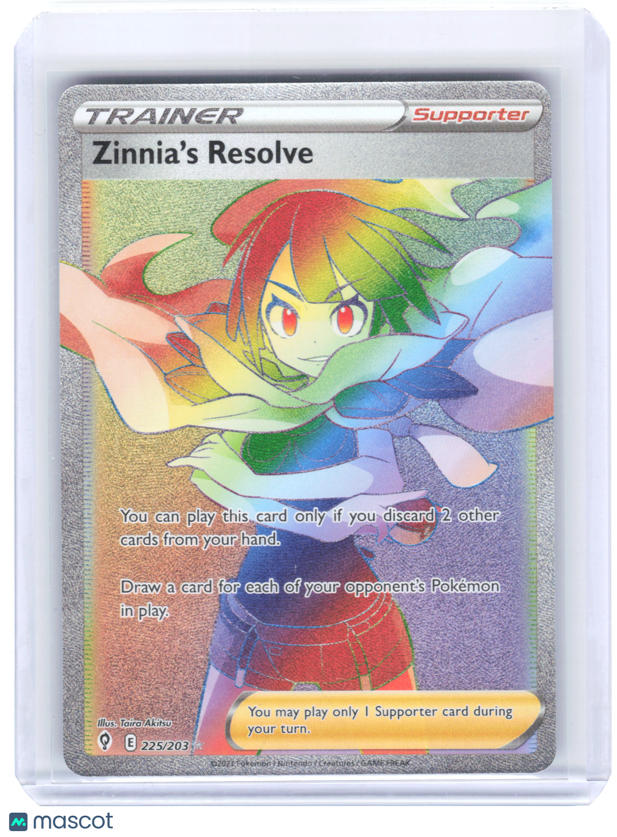 2021 Pokemon—Zinnia's Resolve #225/203 Evolving Skies—Secret Rare Foil