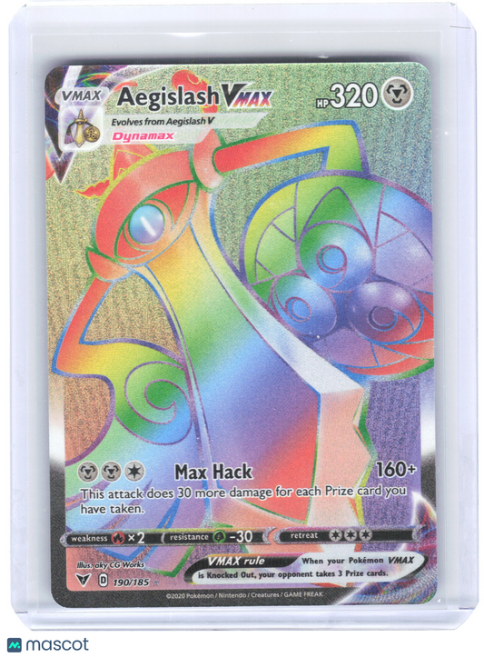 2020 Pokemon—Aegislash VMAX #190/185 Vivid Voltage—Secret Rare Foil FA