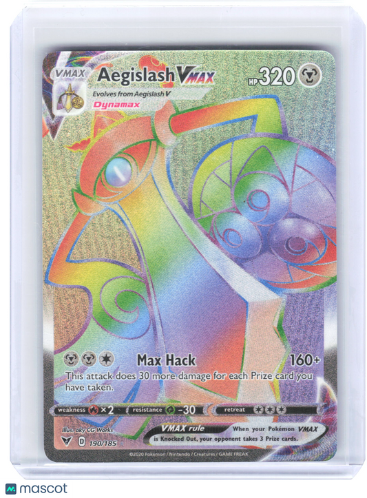2020 Pokemon—Aegislash VMAX #190/185 Vivid Voltage—Secret Rare Foil FA