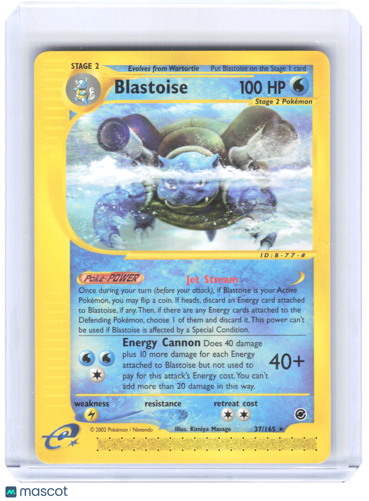 2002 Pokemon—Blastoise #37/165 Expedition Base Set—Rare [Moderately Played]