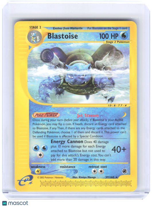 2002 Pokemon—Blastoise #37/165 Expedition Base Set—Rare [Moderately Played]