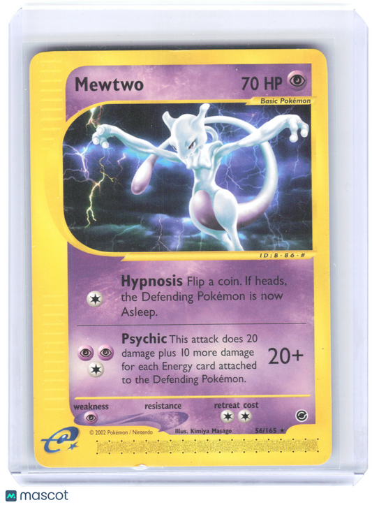 2002 Pokemon—Mewtwo #56/165 Expedition Base Set—Rare [Damage]
