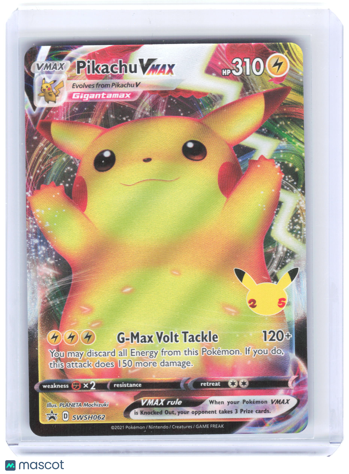 2021 Pokemon—Pikachu VMAX #SWSH062 Sword & Shield Promo—Black Star Promo Foil