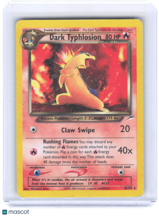 2000 Pokemon—Dark Typhlosion #10/105 Neo Destiny—Holo Rare [Damaged]