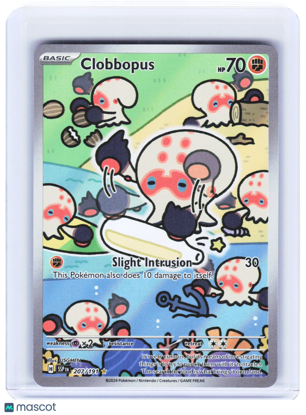 2024 Pokemon—Clobbopus #207/191 Surging Sparks—Illustration Rare Foil