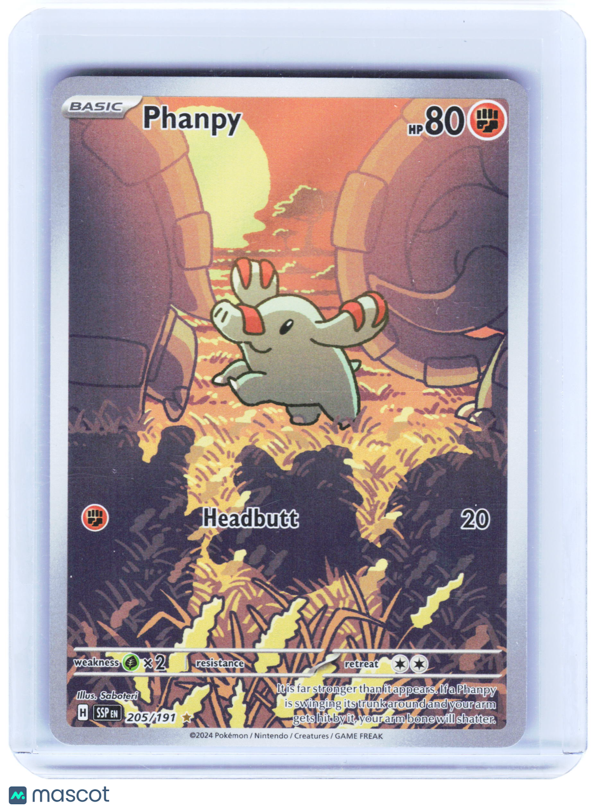 2024 Pokemon—Phanpy #205/191 Surging Sparks—Illustration Rare Foil